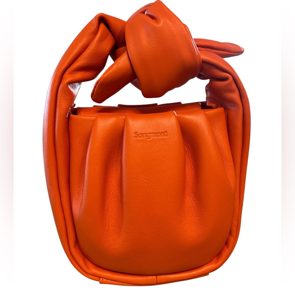 Songmont mini leather wonton bag orange